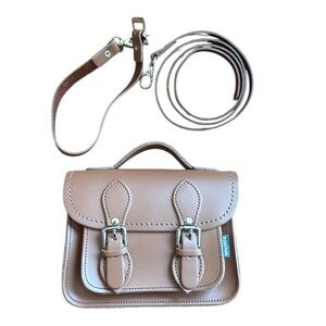 New Zatchels Handmade Leather Micro Satchel Crossbody Shoulder Bag Chestnut Tan
